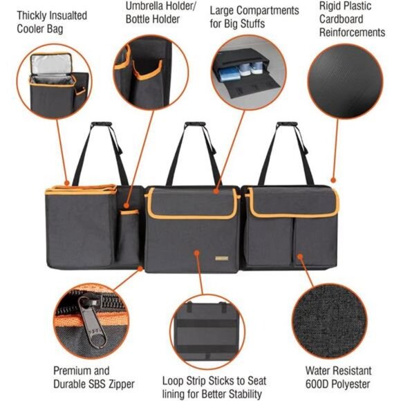 Deluxe Trunk and Backseat Organizer for Medium or large size SUVs & RVs - Picture 3 of 6